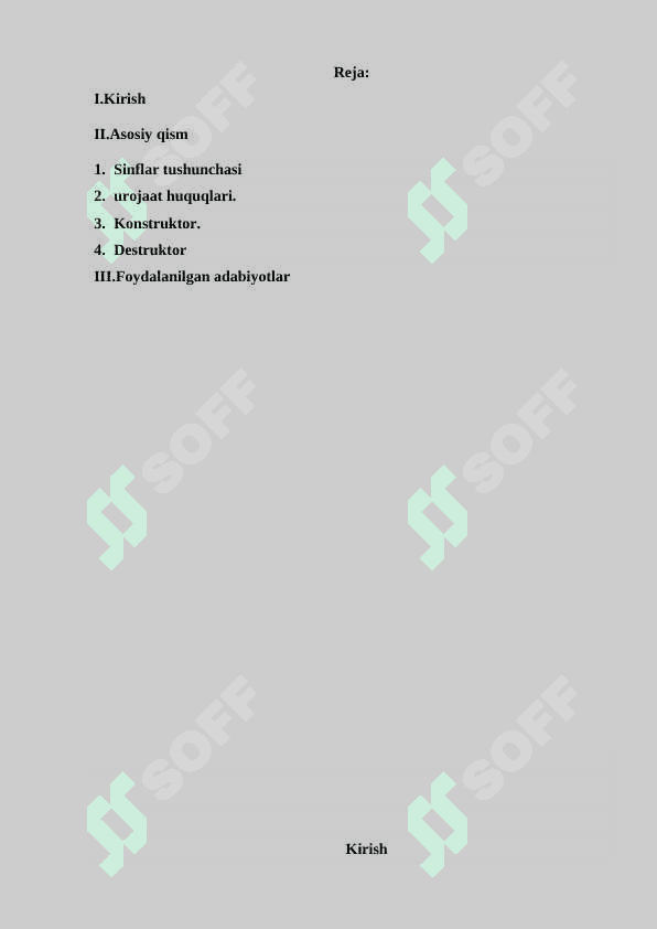 Sinflar tushunchasi 2