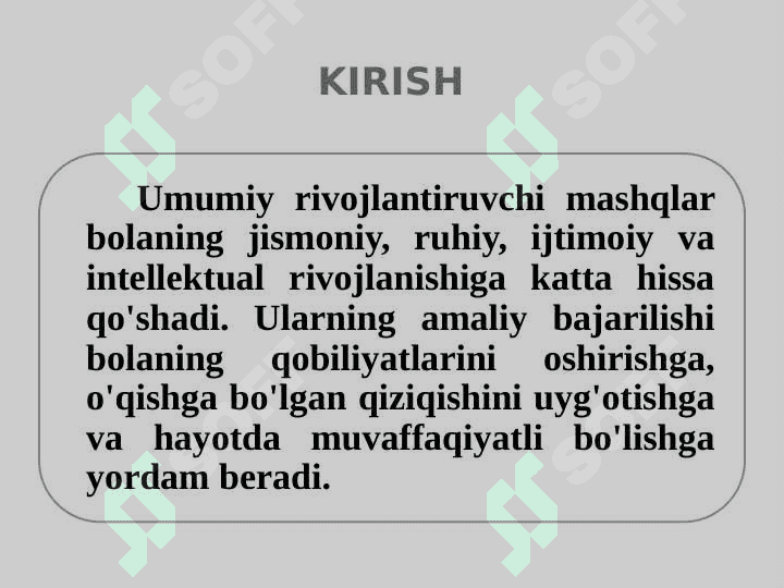 UMUMRIVOJLANTIRUVCHI MASHQLARNI AMALIY BAJARISH 3