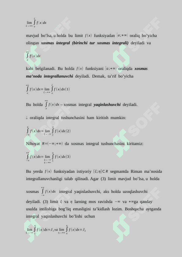 Xosmas integrallar 5