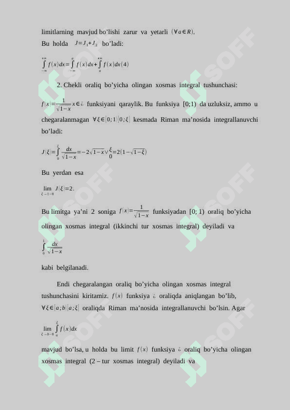 Xosmas integrallar 6