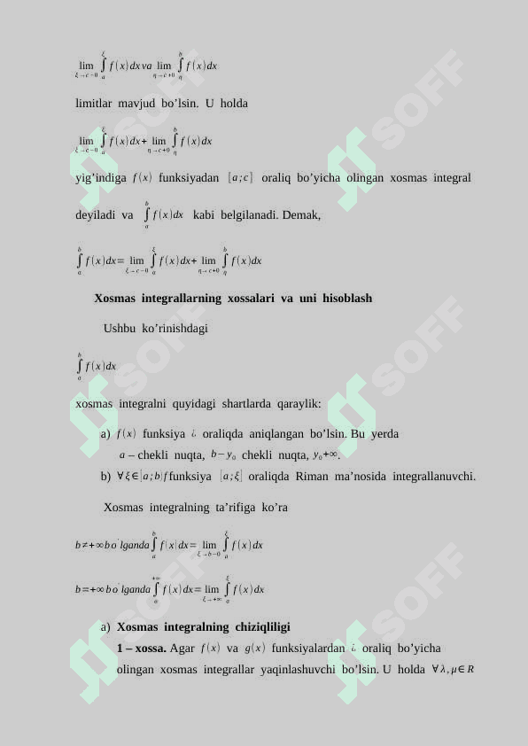Xosmas integrallar 8