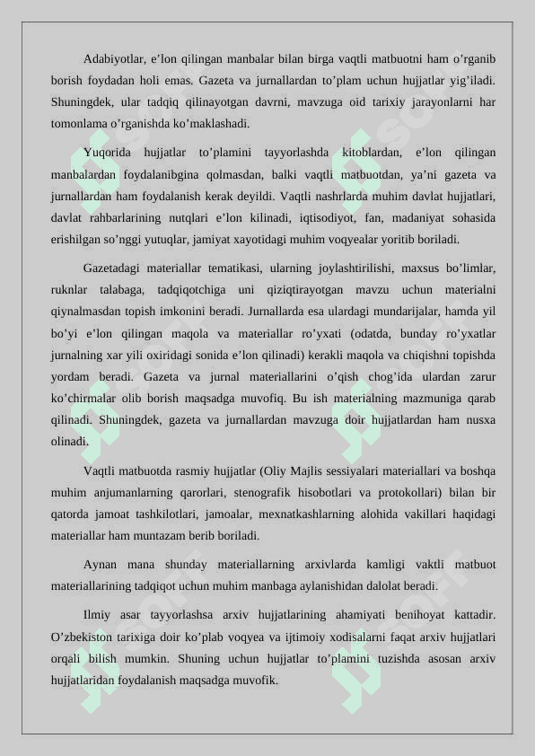 Arxeografik to‘plamning rejasi... . Ish rejasi tamoyillari 24 5