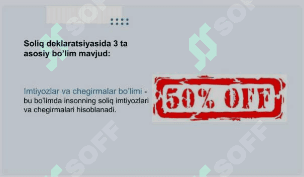 Soliqqa tortish jarayonida deklaratsiyalash usuli, uning o‘ziga xos xususiyatlari. 4