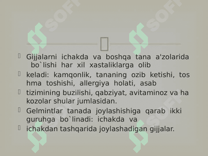 Gijjalarga qarshi qori vositalar 2