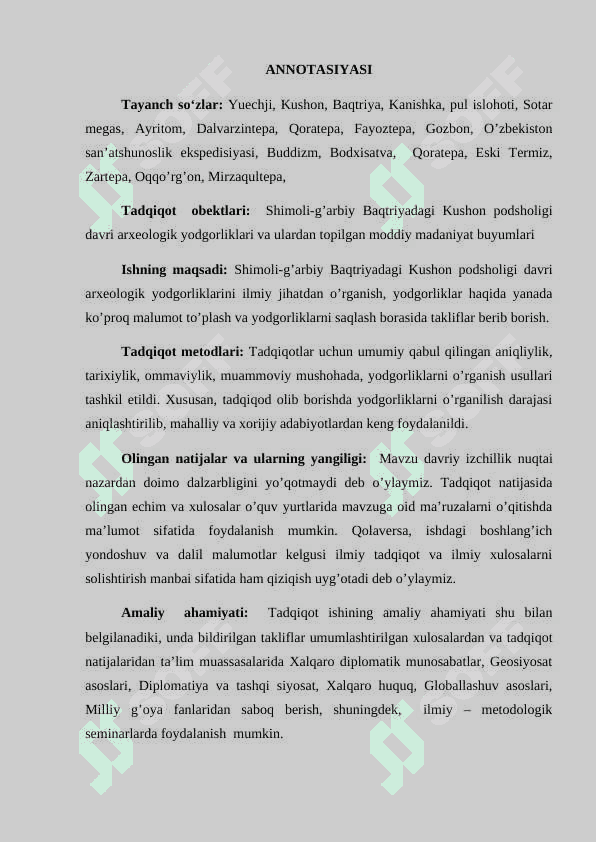 SHIMОLI-G’АRBIY BАQTRIYАNING KUSHОN PОDSHОLIGI DАVRI АRXЕОLОGIK YОDGОRLIKLАRI 2