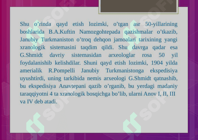 OKS SIVILIZATSIYASINING  TURKMANISTONDAGI  BRONZA DAVRI YODGORLIKLARI. 3