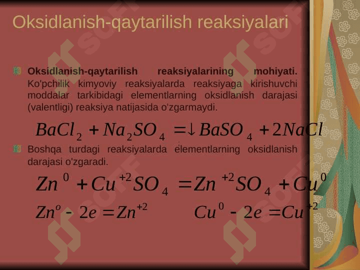 Oksidlanish-qaytarilish reaksiyalari 2