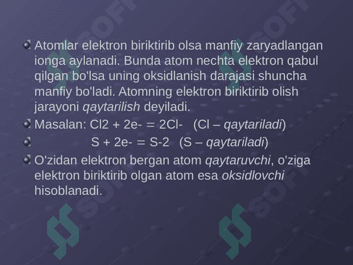 Oksidlanish-qaytarilish reaksiyalari 4