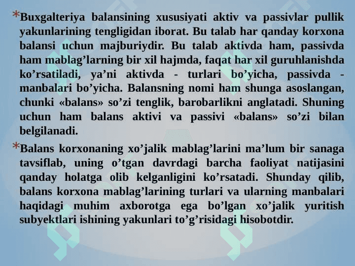 BUXGALTERIYA BALANSI VA UNING TUZILISHI 7