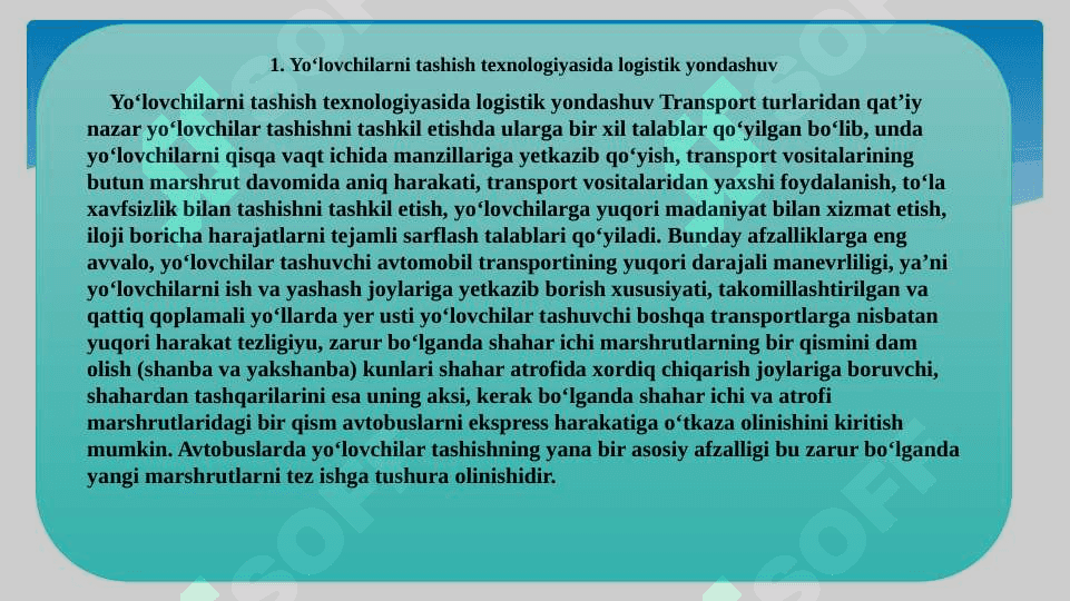 yo'lovchilarni tashish logistika 4