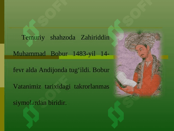 BOBURNING G'AZALNAVISLIK MAHORATI 3