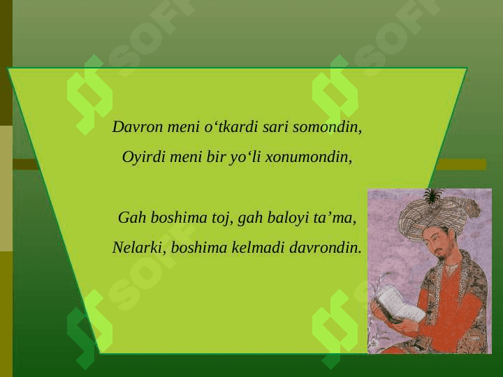 BOBURNING G'AZALNAVISLIK MAHORATI 8