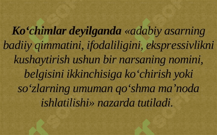 Badiiy matnda ko`chimlar 3