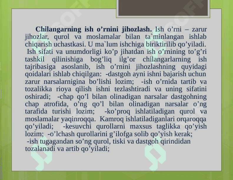 MAXSUS QISQICHLAR VA ULARNING  ISHLATILISH  SOHALARI 8