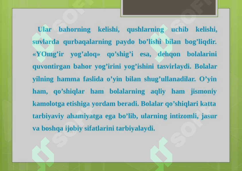 Bolalar folklorining o’ziga xos jihatlari 4