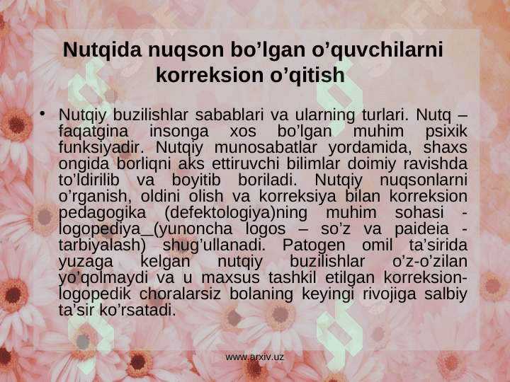 Bolaning aqliy, jismoniy va estetik rivojlanishi pedagogik tashxislashning metodlarini amaliy o’rganish 7
