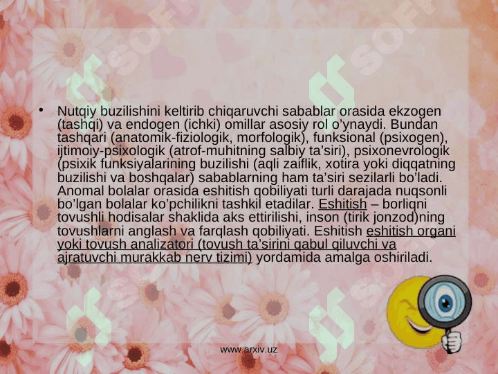 Bolaning aqliy, jismoniy va estetik rivojlanishi pedagogik tashxislashning metodlarini amaliy o’rganish 8