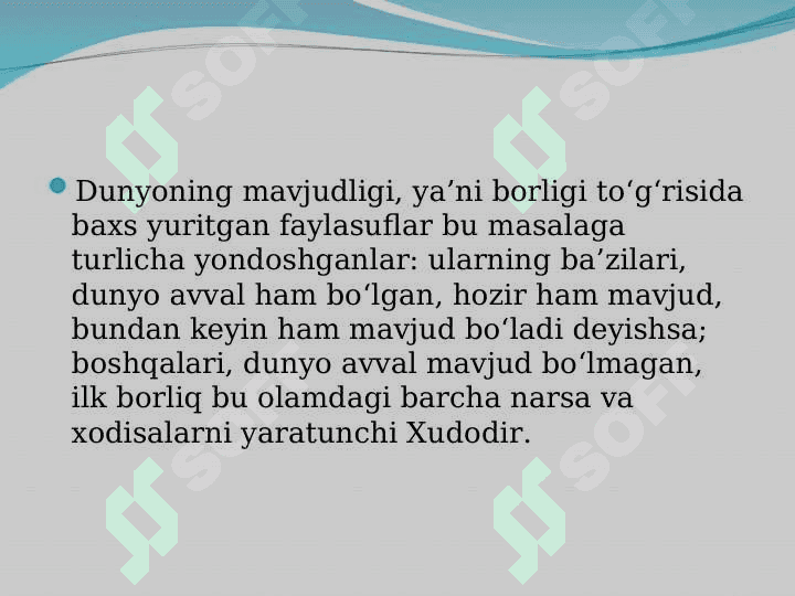 Borliq mavjudligining usuli va shakllari 3