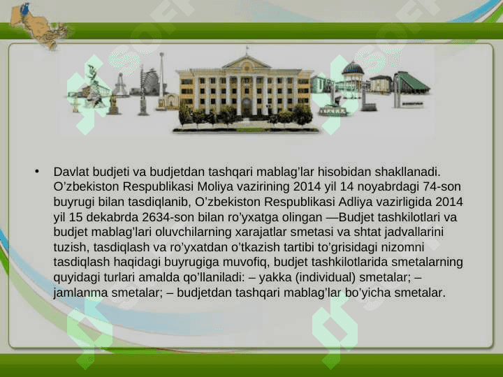 BYUDJET TASHKILOTLARI FAOLIYATINI MOLIYALASHTIRISHDA BYUDJETDAN TASHQARI MABLAG'LARNING AHAMIYATI 4