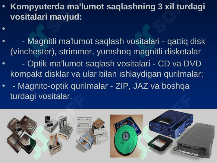CD DVD kompakt disklar va flesh xotiralari bilan ish yuritish 2