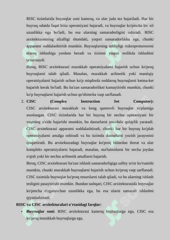 Kompyuerlarning buyruqlar to'plami arxitekturasi sathi 4