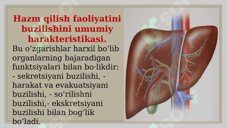 Ovqatlanishning buzulishi, jigar patalogiyasi, sabablari 4