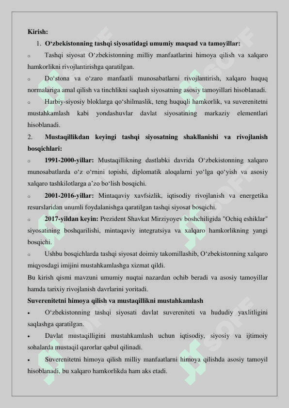 O’zbekistonning tashqi siyosati 25 2
