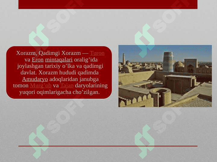 QADIMGI XORAZM MADANIYATI VA SAN'AT 3