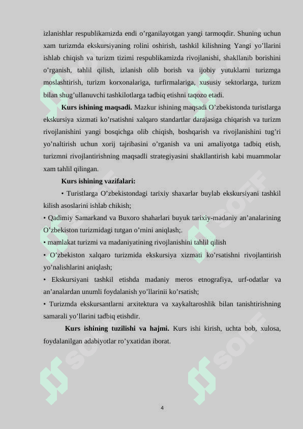 O’zbekistonda ekskursiya xizmatlari tashkil etilishini 4