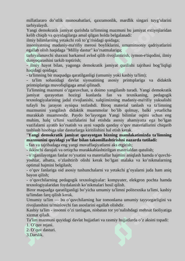 Ta'limni tashkil etish turlari va shakllari. 2