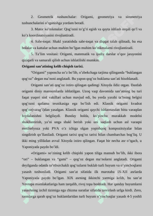 Origami san'atining kelib chiqish tarixi 4