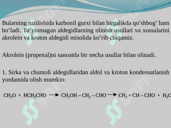 To’yinmagan aldegid va ketonlar 2