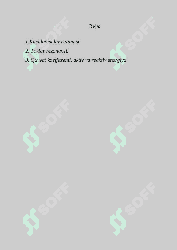 R, L va C zanjirlarning AChX va FChX larini hisoblash 2