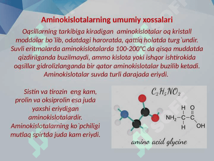 Ayrim aminokislotalarning almashinuvi reaksiyalari 3