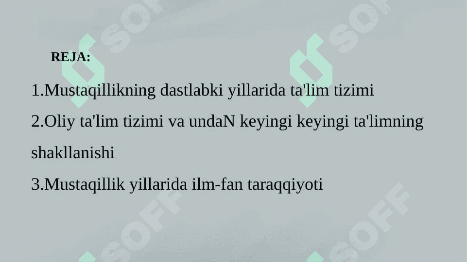 Oʻzbekiston respublikasida ta'lim sohasida amalga oshirilgan islohotlar 2