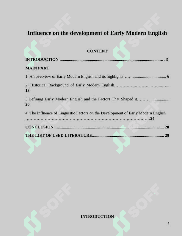 Influence on the development of Early Modern English 2