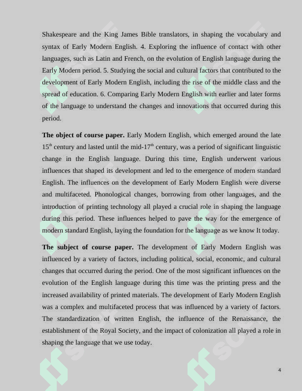 Influence on the development of Early Modern English 4