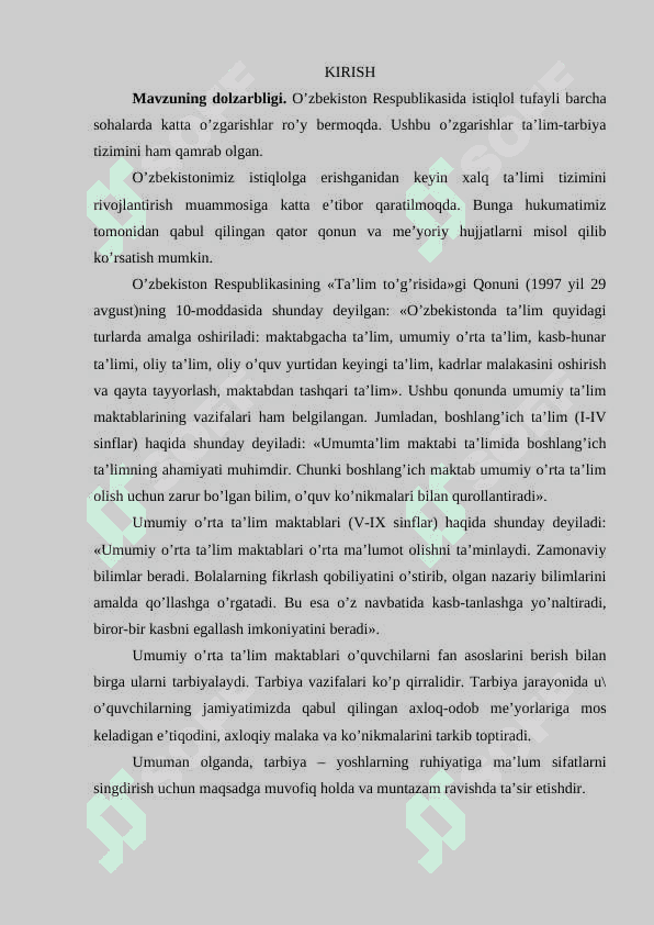 O’quvchilar bilan sinfdan va maktabdan tashqari tarbiyaviy ishlar 2