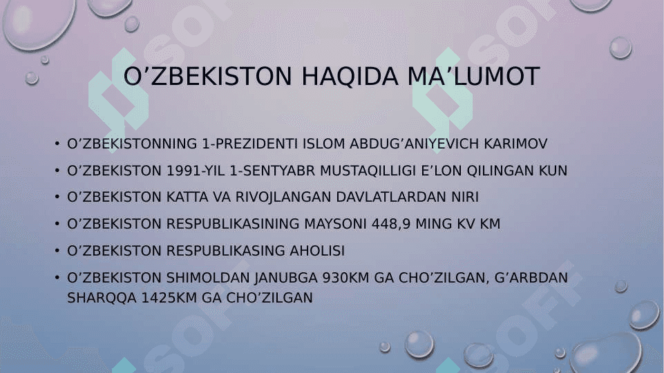 O'zbekiston haqida slayd 4