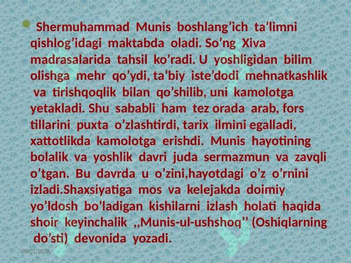 Shermuhammad Munisning savodul ta'lim asarining didaktik ahamiyati 4