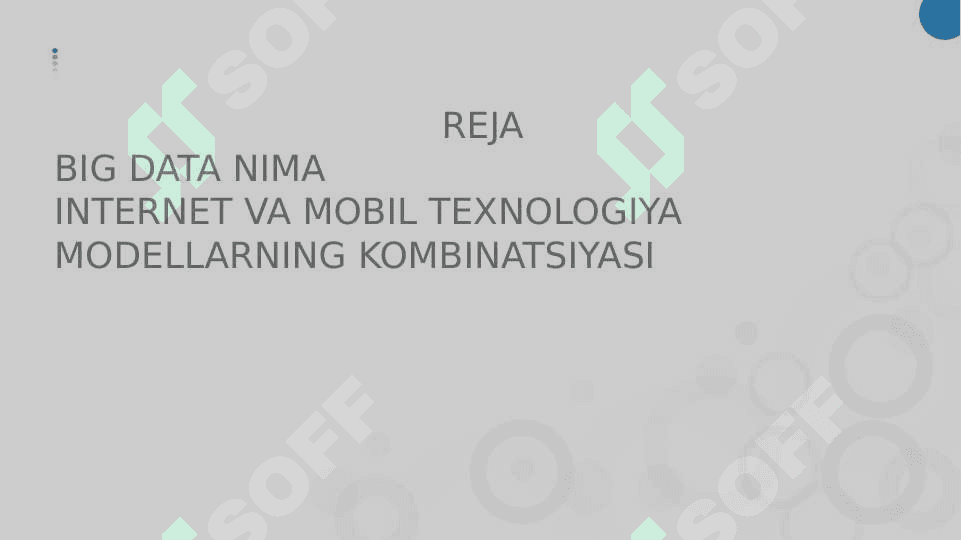 Katta xajimli ma`lumotlarni qayta ishlash texnologiyalari 2