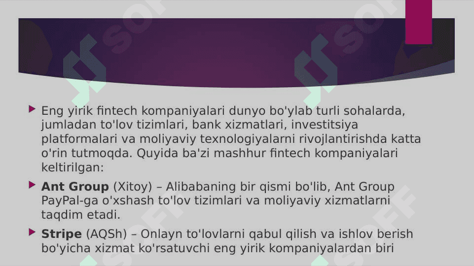Eng yirik Fintej kompaniyalari 4
