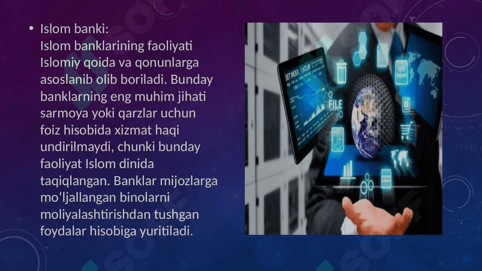 Banklarning vakolatiga qarab turlarini izohlab bering 8