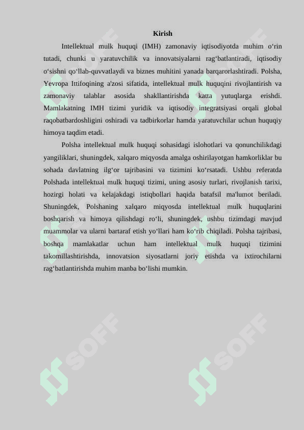 Polshada intellektual mulk huquqi 2