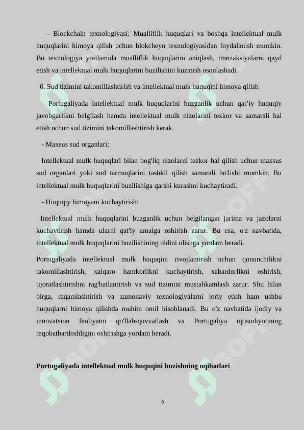 Portugaliyada intellektual mulk huquqi 6