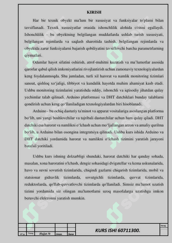 Arduno va Dht datchik yordamida temperatura va namlikni òlchash 2