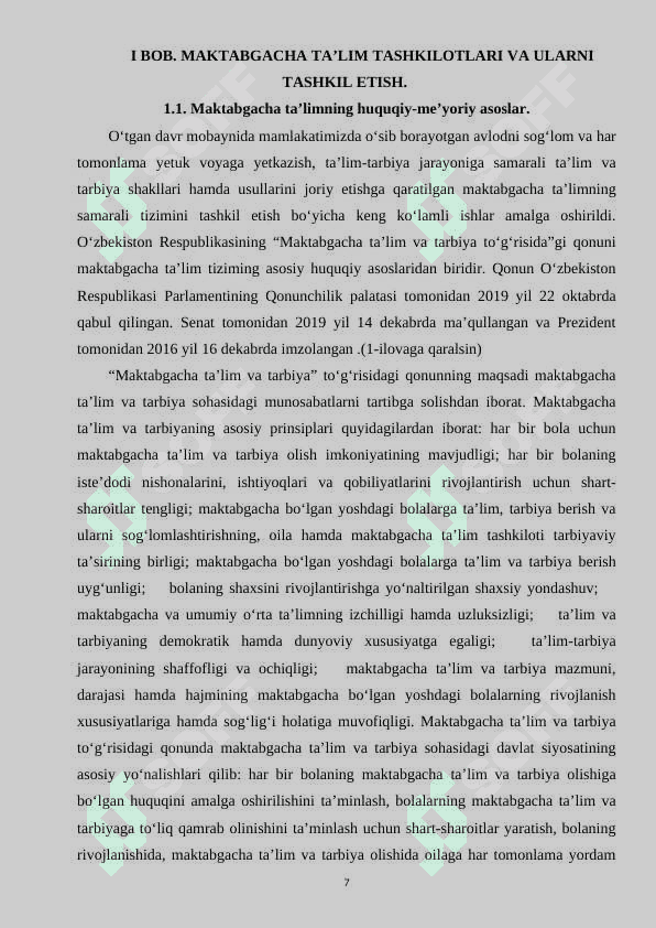 Maktabgacha ta'lim tashkilotining huquqlari, majburiyatlari va javobgarligi 7