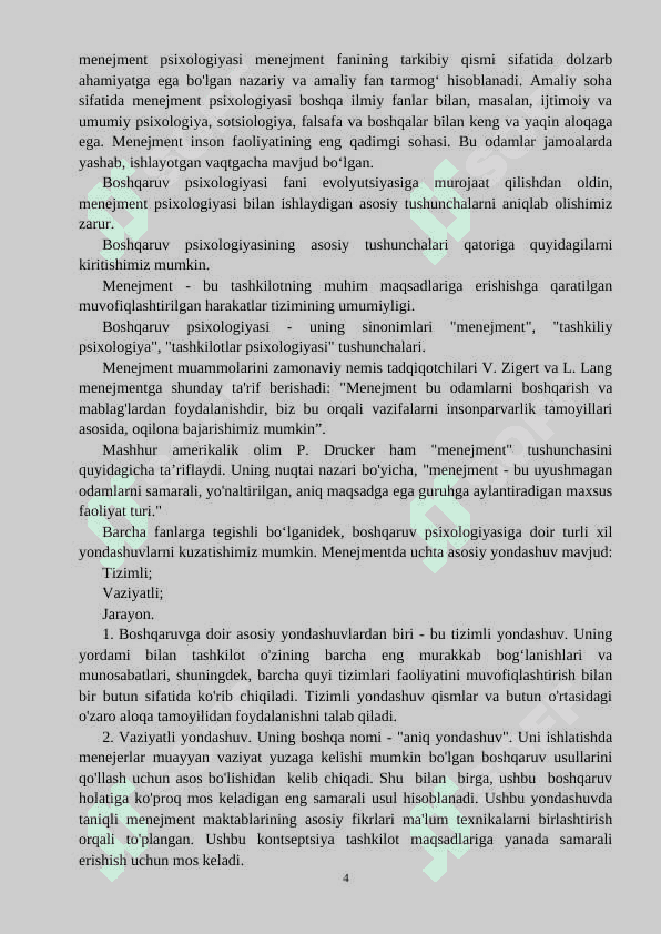Maqsad qo’yish va ehtiyojlarni baholash boshqaruvning  asosiy funksiyasi sifatida 4