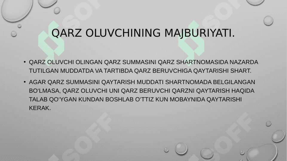 Qarz va kredit shartnomasi 8