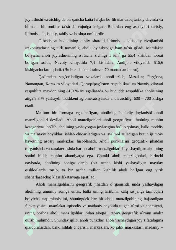 Aholining hududiy taqsimlanishi va zichligi 4